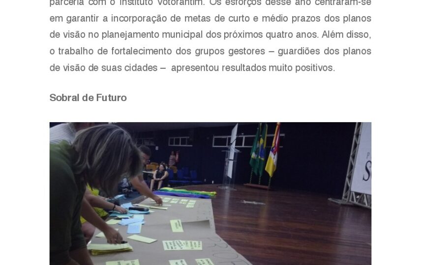 Capa: Conquistas e Avanços dos planos de Visão de Sobral e de Três Lagoas