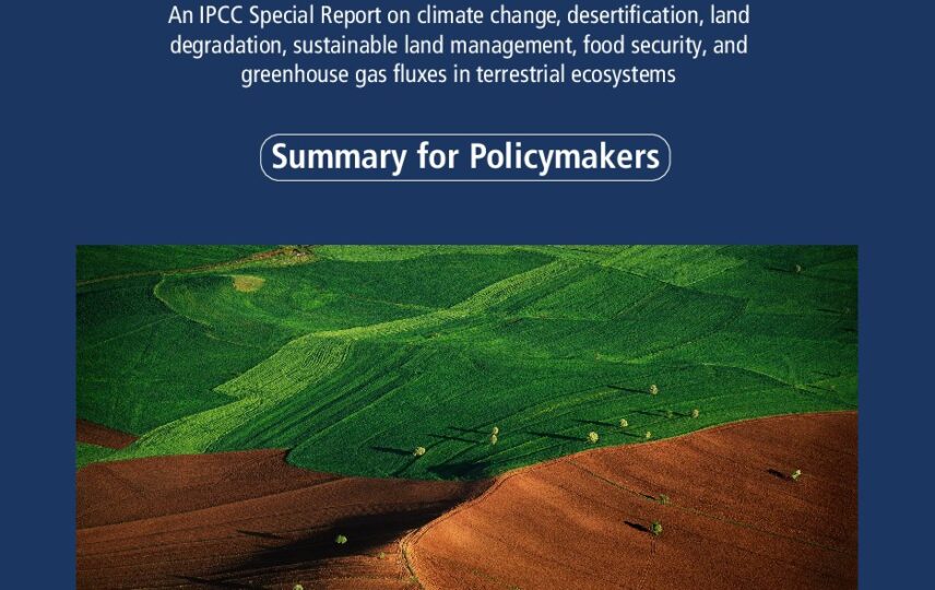 Capa: Relatório Especial sobre Mudanças Climáticas e Uso da Terra