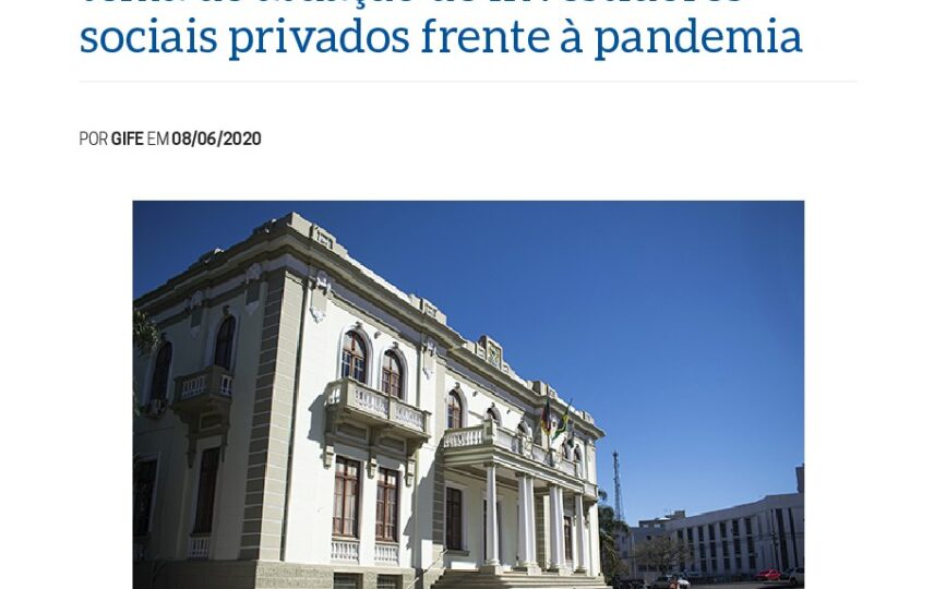 Capa: GIFE: Apoio à gestão pública municipal é tema de atuação de investidores sociais privados frente à pandemia